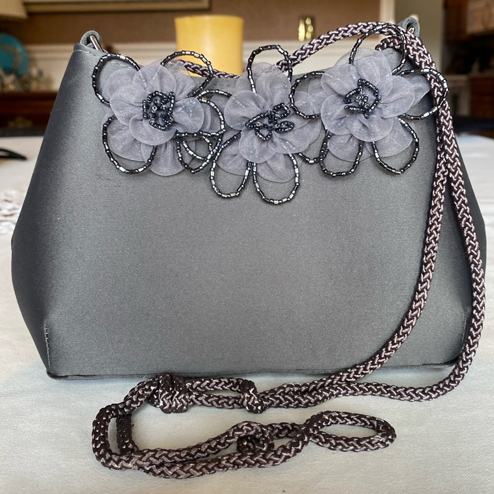 Gray Satin Purse